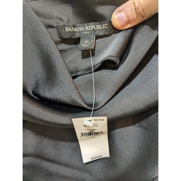 NWT Banana Republic Women's Spaghetti Strap V Neck Slip Dress Black Size Medium - Picture 5 of 8